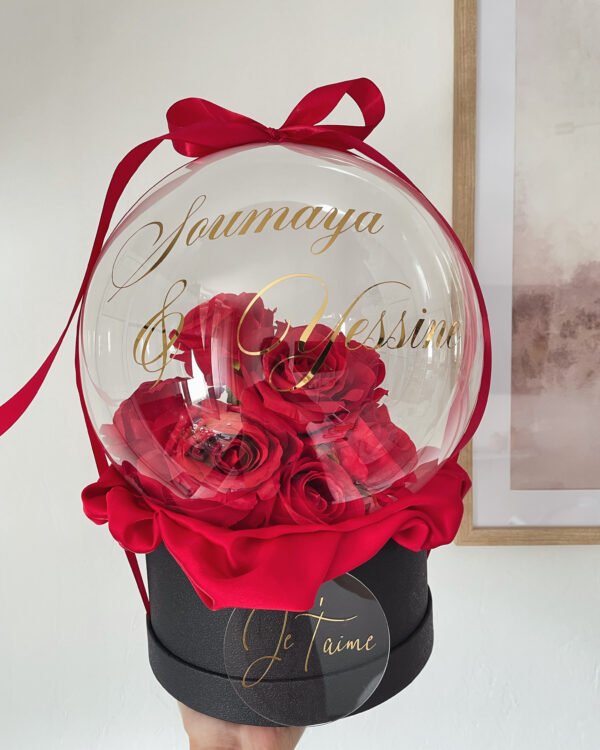 Bulle Fleurs Rouges 30 cm