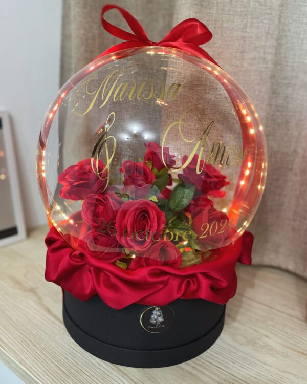 Bulle Fleurs Rouges 30 cm – Image 2