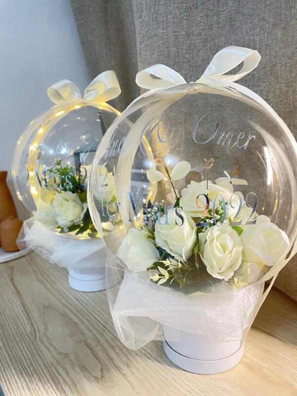 Bulle Fleurs Blanches 35 cm
