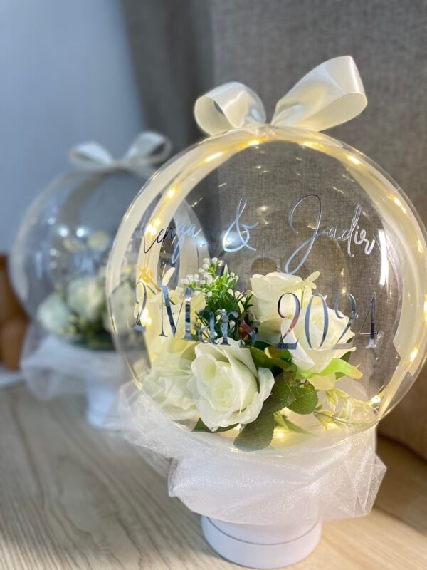Bulle Fleurs Blanches 35 cm – Image 3
