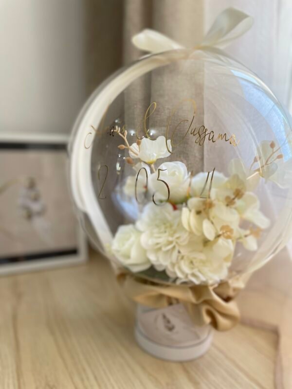 Bulle Fleurs Blanches 35 cm – Image 2