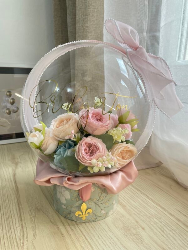 Bulle Fleurs Roses Clair 30 cm – Image 3