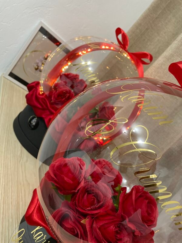 Bulle Fleurs Rouges 30 cm – Image 3