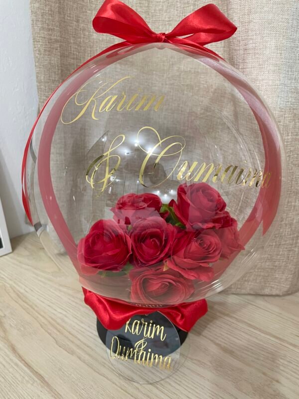 Bulle Fleurs Rouges 30 cm – Image 5
