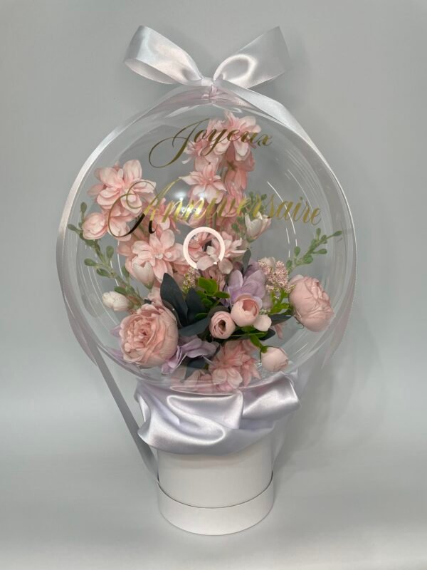 Bulle Fleurs Roses Clair 30 cm – Image 2
