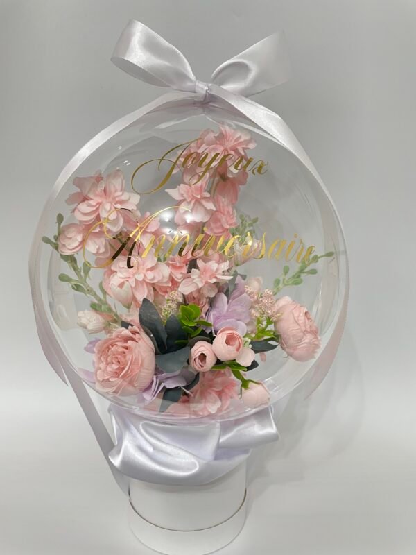 Bulle Fleurs Roses Clair 30 cm