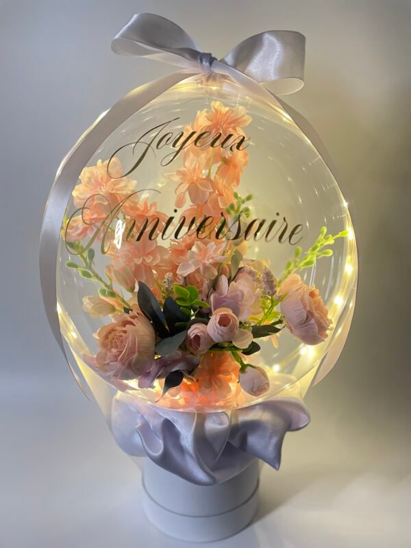 Bulle Fleurs Roses Clair 30 cm – Image 7