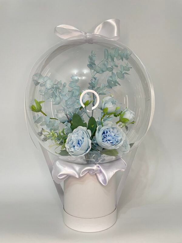 Bulle Fleurs Bleu Ciel 35 cm