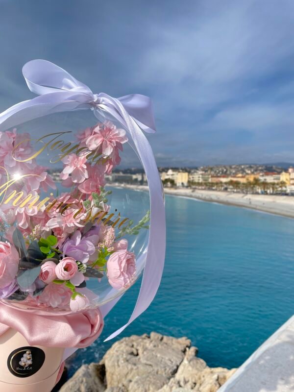 Bulle Fleurs Roses Clair 30 cm – Image 6
