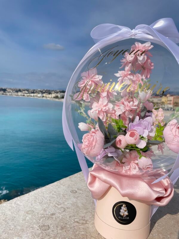 Bulle Fleurs Roses Clair 30 cm – Image 5