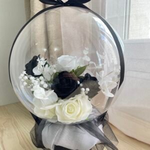 Bulle Fleurs Noires 30 cm