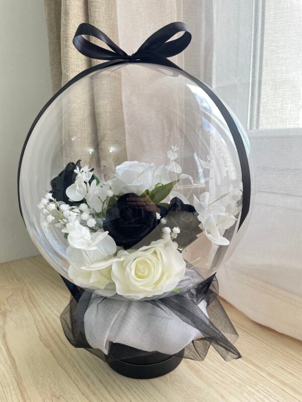 Bulle Fleurs Noires 30 cm